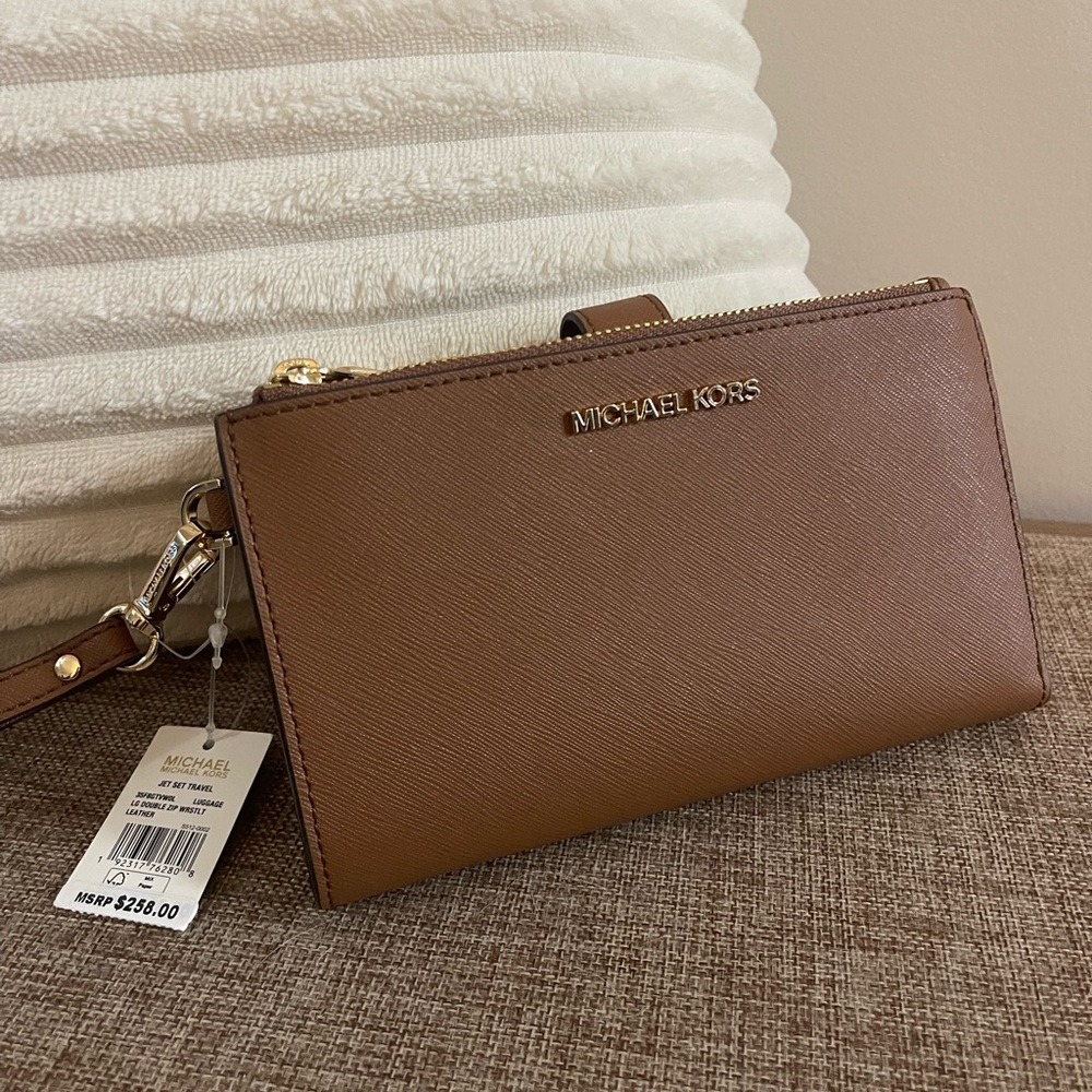 Michael Kors Brown Clutch Wristlet